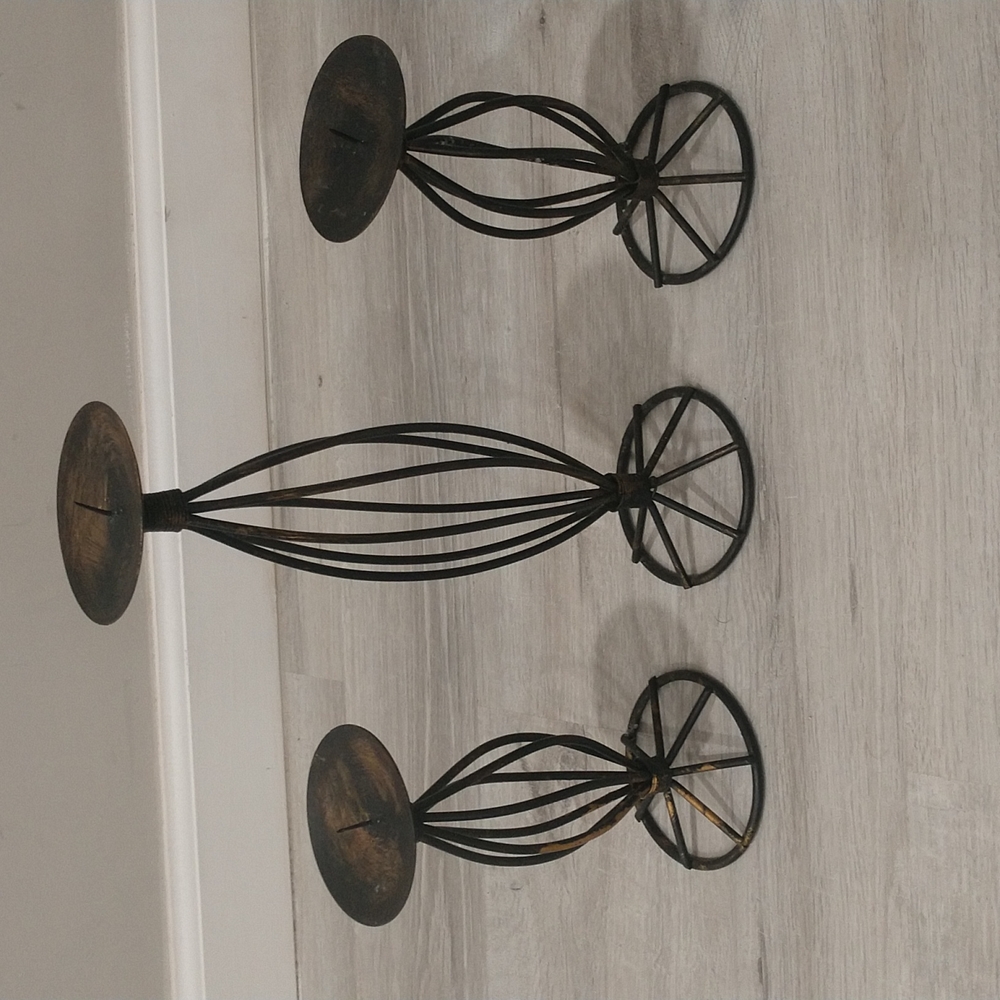 Matching set candle holders, 3 in total